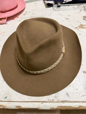 The Australian Outback Collection tab Jackaroo Brown Leather Fedora Braided Band